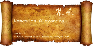 Nemcsics Alexandra névjegykártya